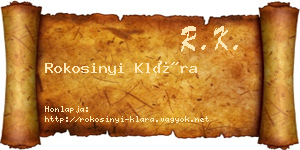 Rokosinyi Klára névjegykártya