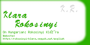 klara rokosinyi business card